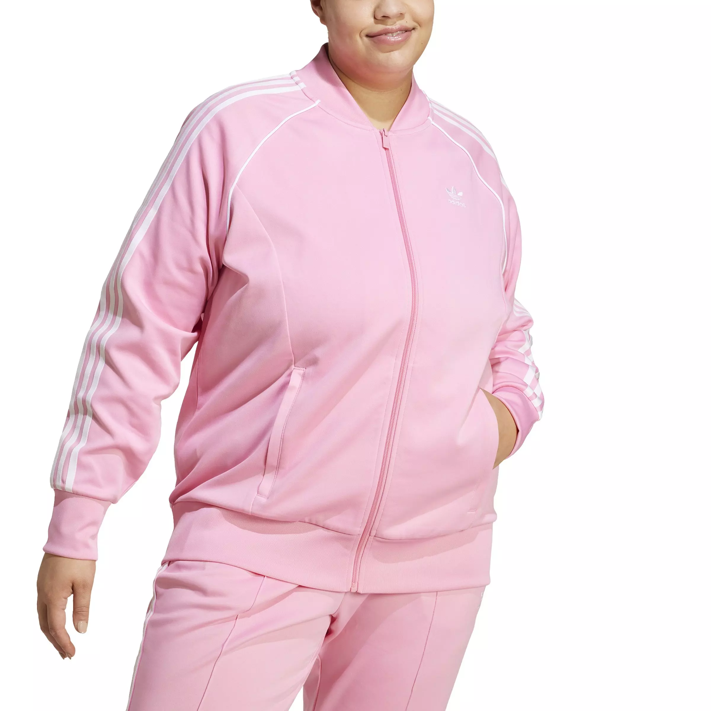 Adidas sst track jacket pink hotsell